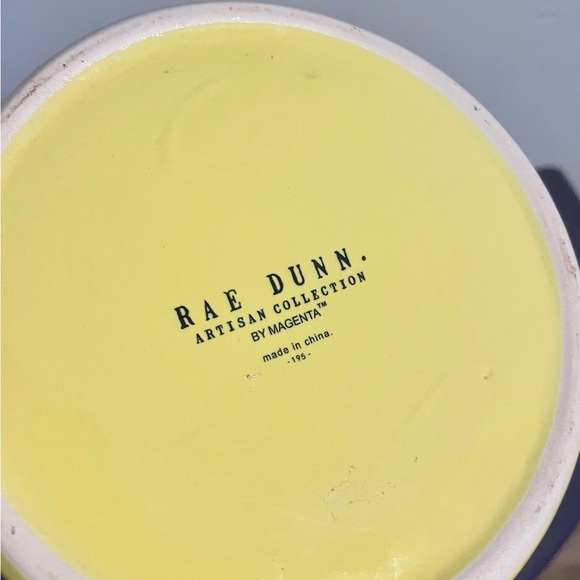 RAE DUNN Water Pitcher Yellow QUENCH Planter Plants Home Decor Garden Artisan - Picture 5 of 8